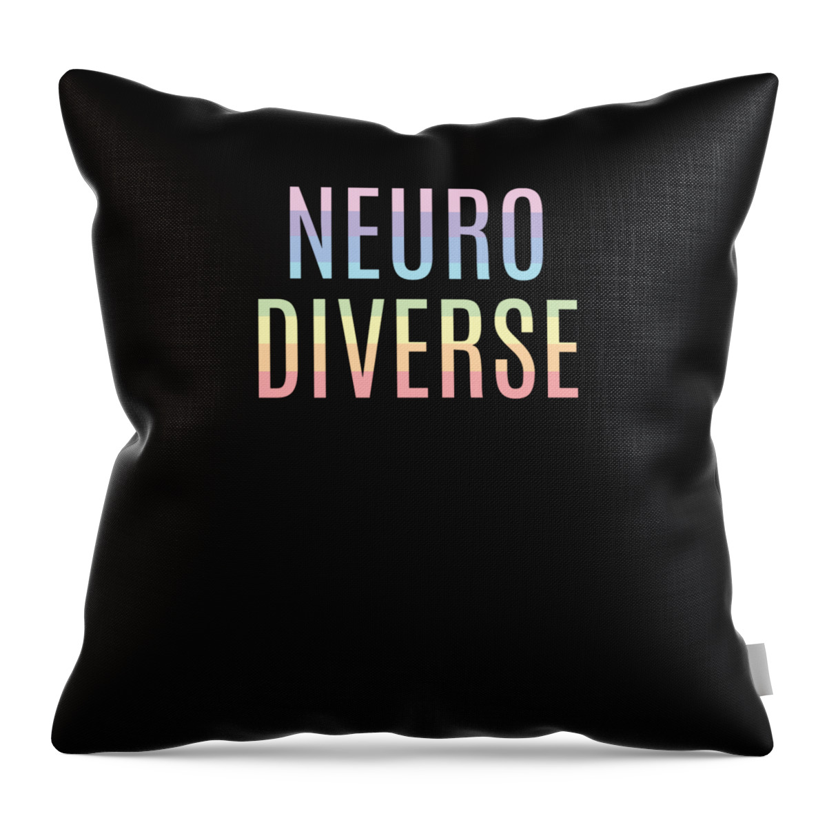 Neurodiversity Throw Pillow featuring the digital art Celebrate Neurodiversity Rainbow by Me