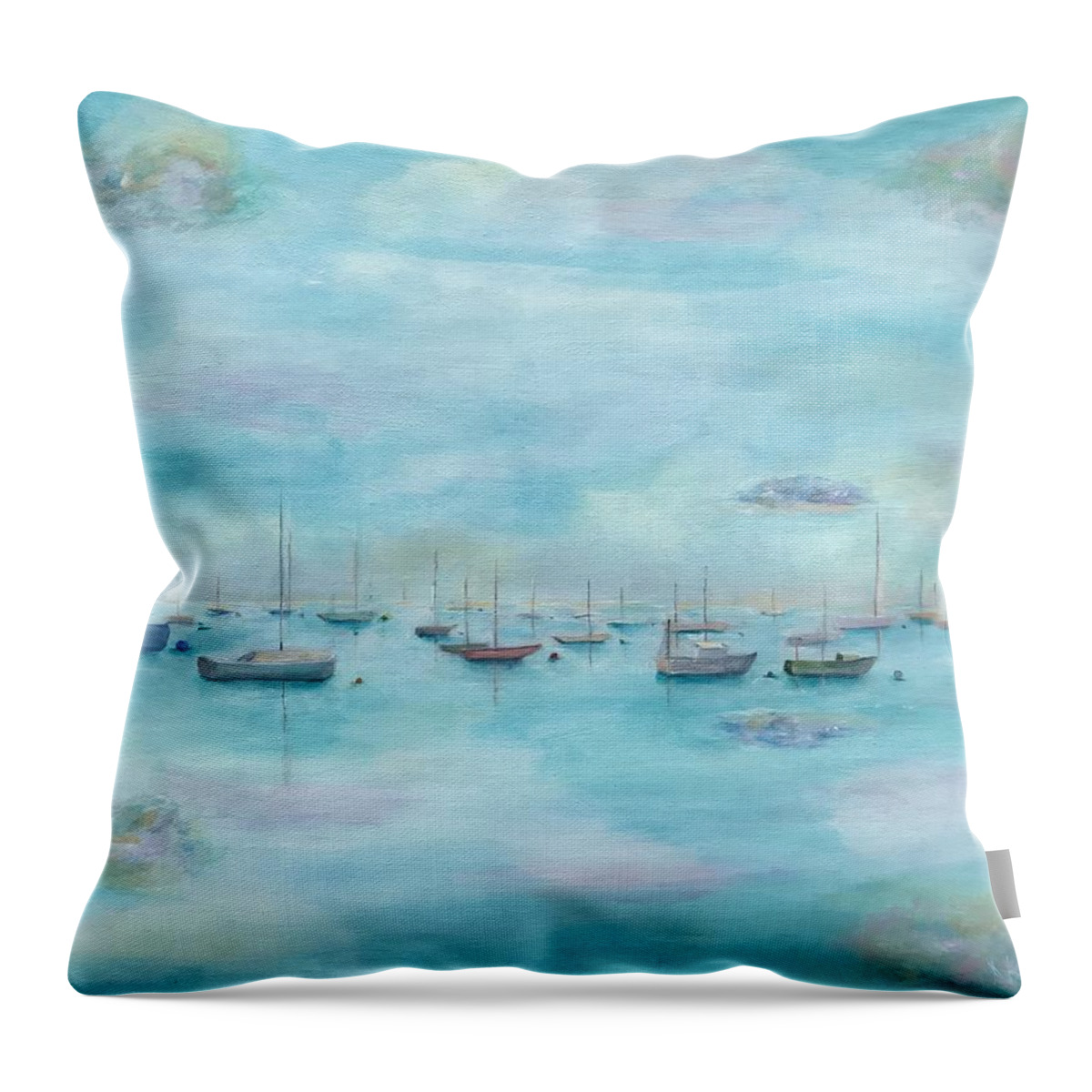 Seas Throw Pillow featuring the painting Celestial Seas by Deborah Naves