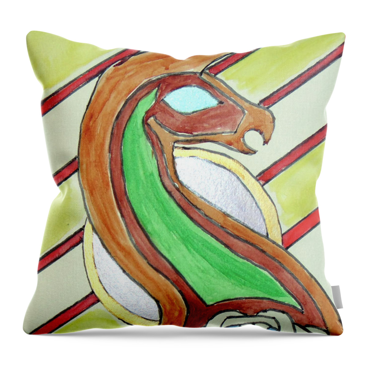 Dragon Throw Pillow featuring the painting Celtic Dragon by Loretta Nash