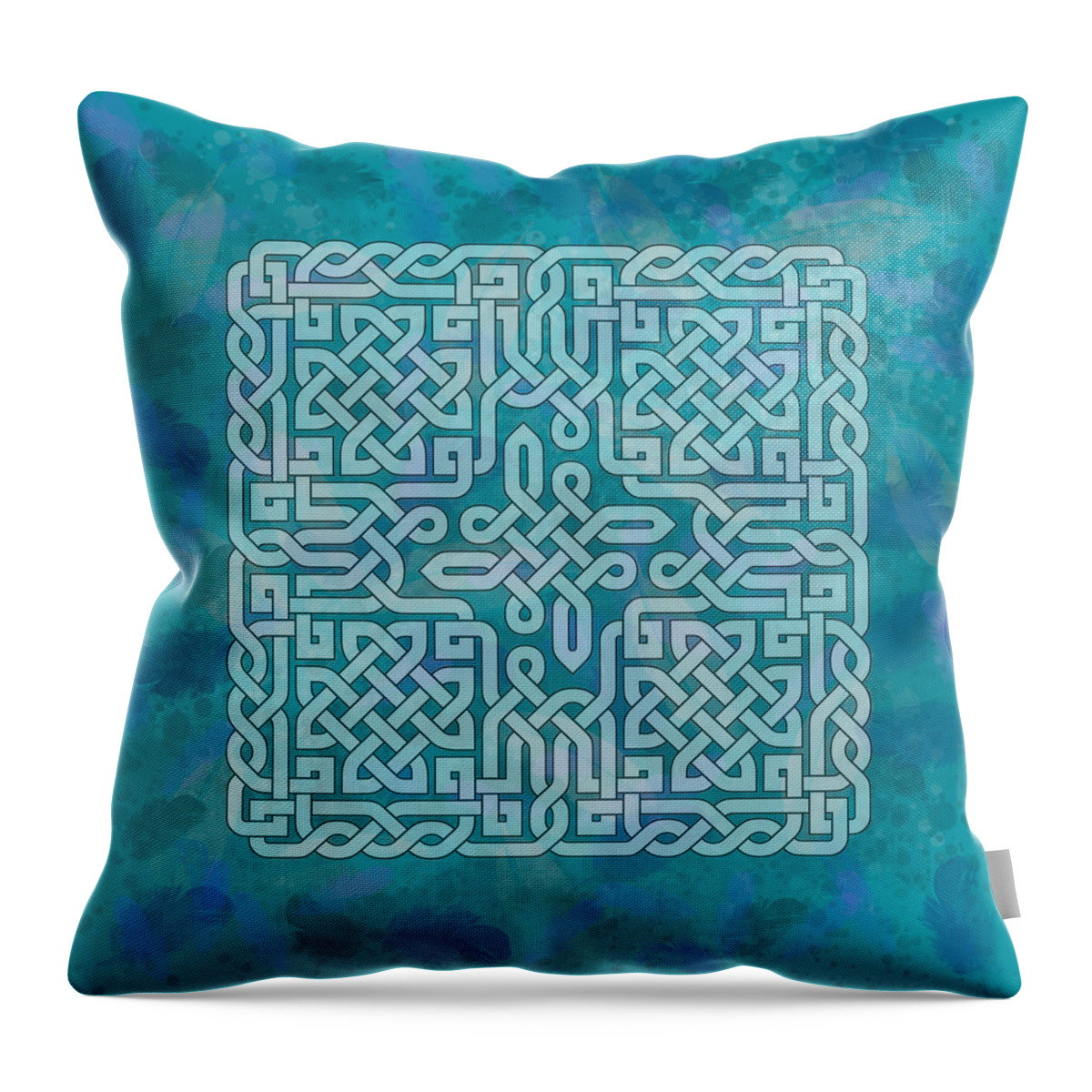 Feathers Throw Pillow featuring the digital art Celtic Feather Fall by Mary J Winters-Meyer