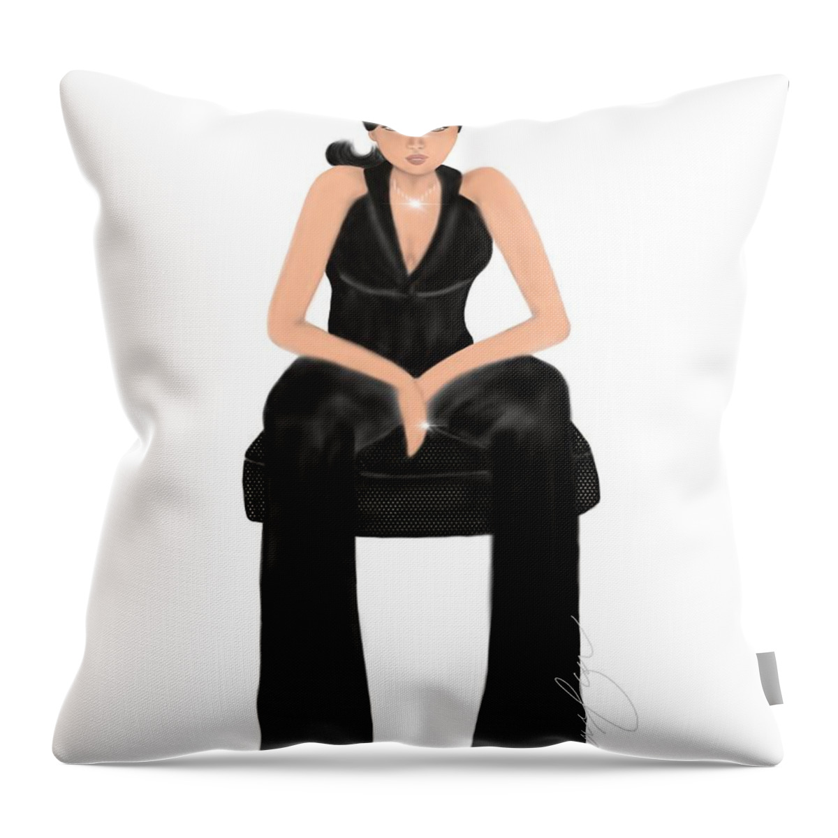 Pixels Throw Pillow featuring the mixed media CEO by Yolanda Holmon