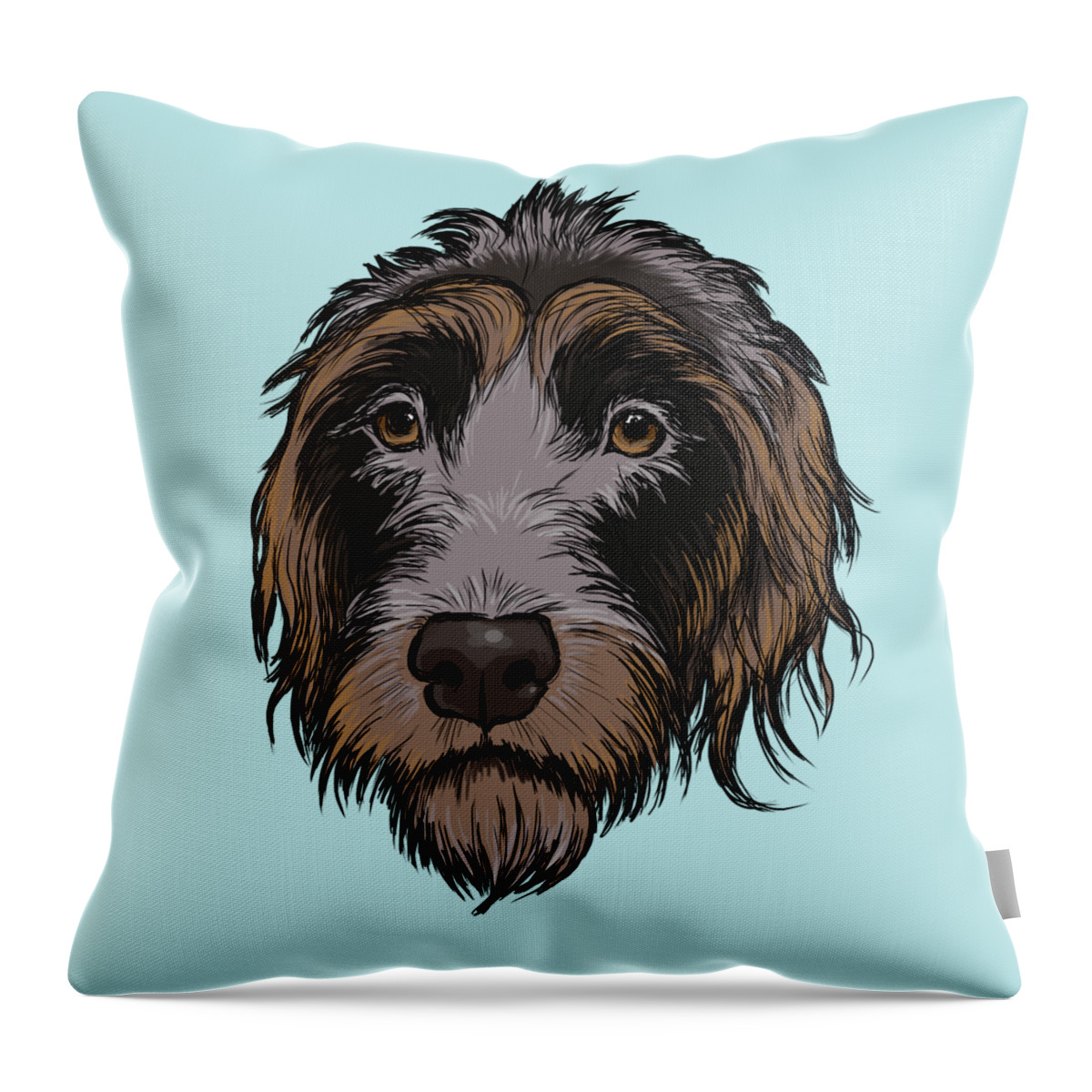 Bohemian Wirehaired Pointer Throw Pillow featuring the digital art Cesky Fousek by Jindra Noewi