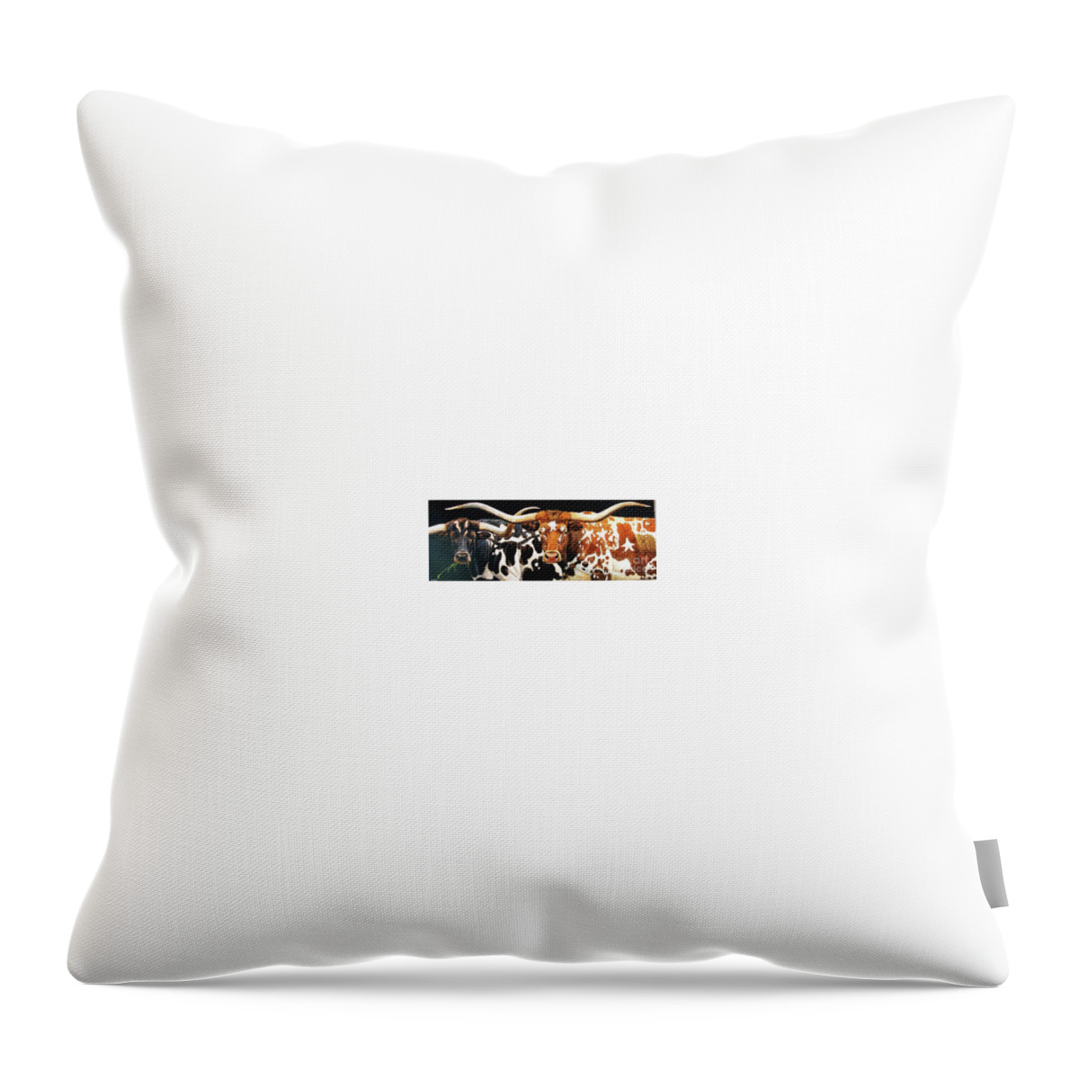 Cynthie Fisher Throw Pillow featuring the painting Cf Humorous Steers by Cynthie Fisher