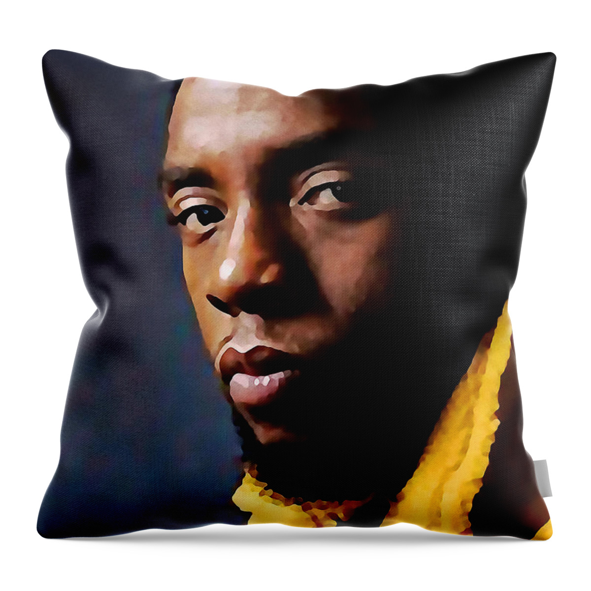 Portraits Throw Pillow featuring the digital art Chadwick Boseman, No. 4 by Walter Neal