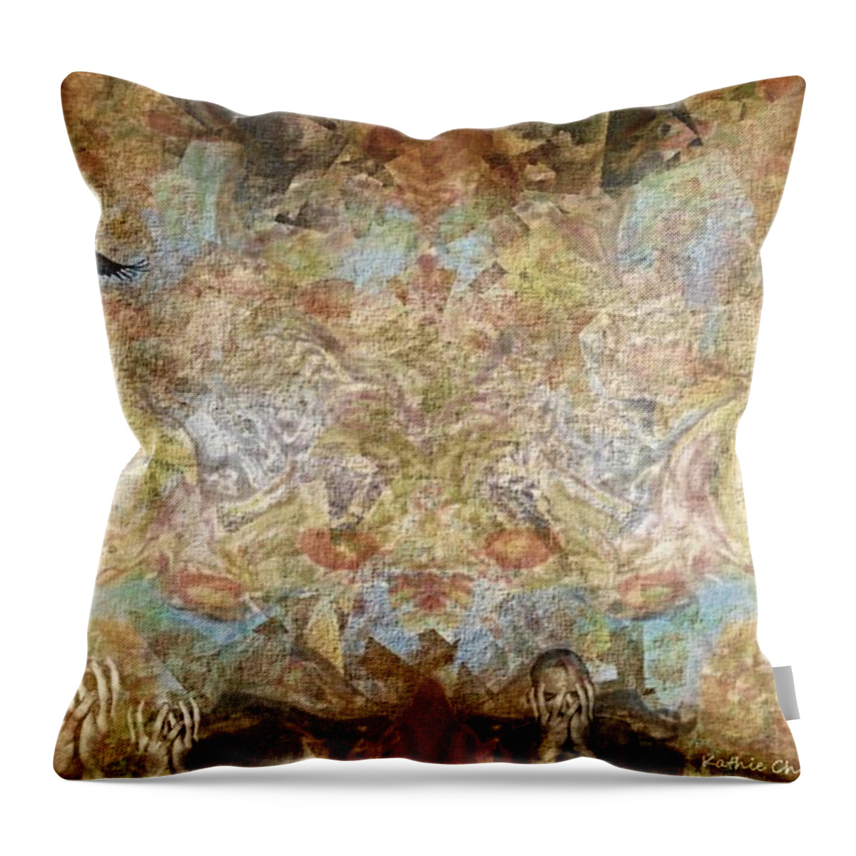 Surreal Throw Pillow featuring the digital art Chaos by Kathie Chicoine