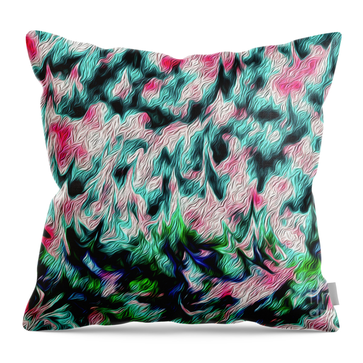 Chaos Throw Pillow featuring the mixed media Chaos by Toni Somes