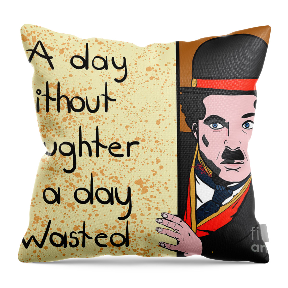 Charlie Chaplin Throw Pillow featuring the digital art Charlie Chaplin by Marisol VB