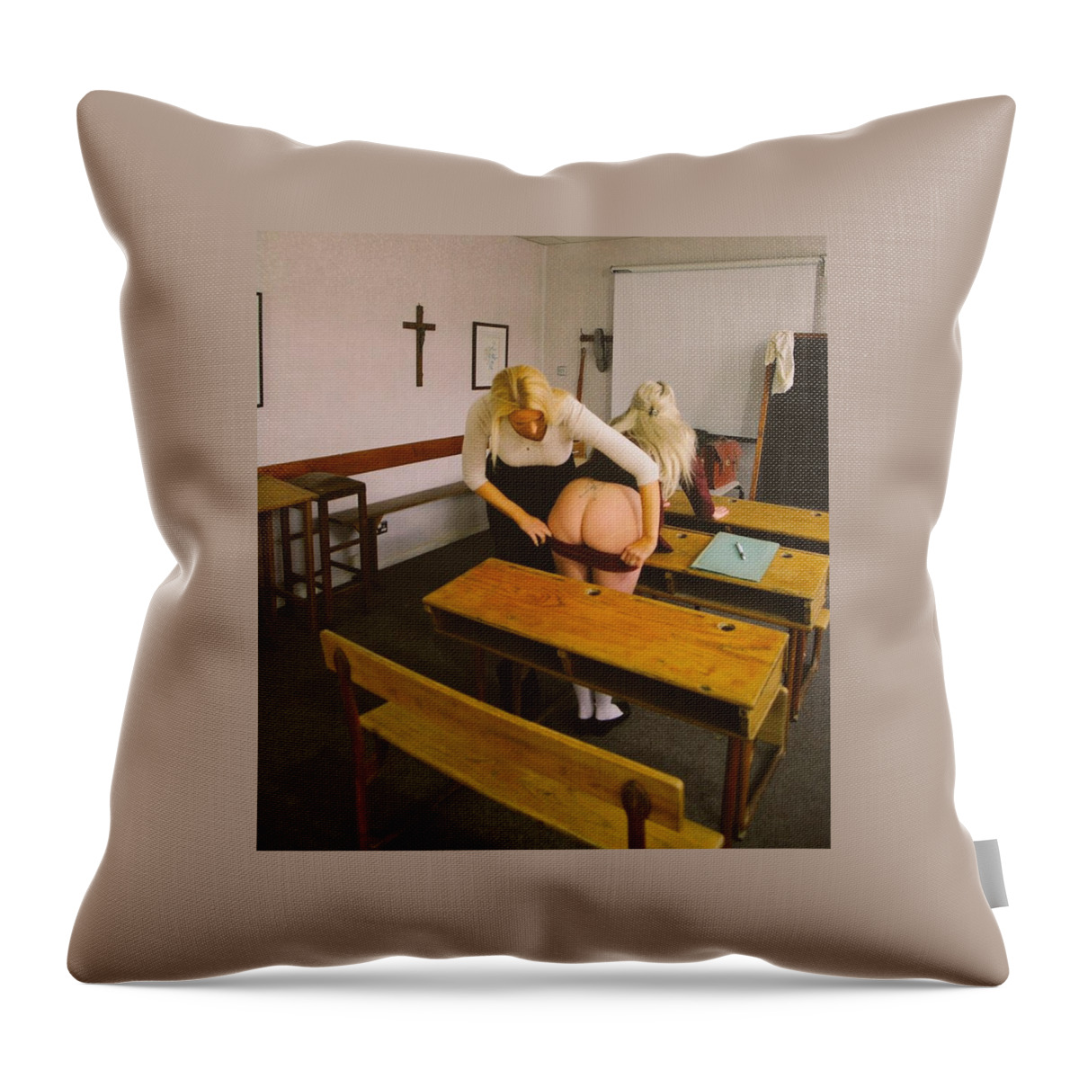 Knickers Throw Pillow featuring the photograph Charlotte and Miss Kenworthy 2 by Asa Jones