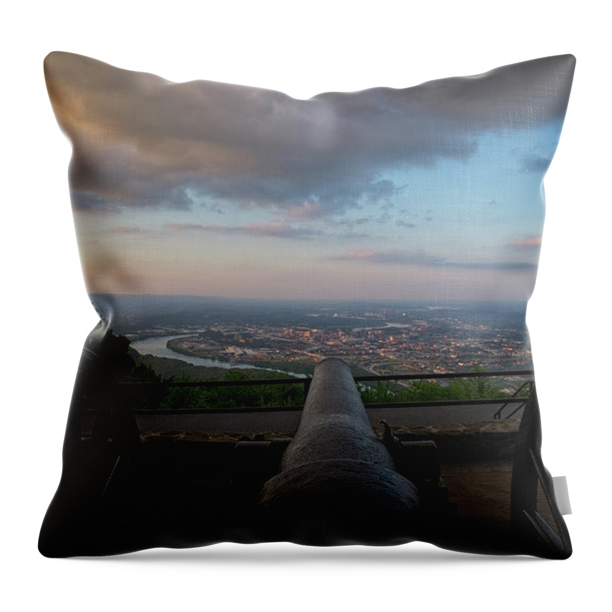 Chattanooga Throw Pillow featuring the photograph Chattanooga From Lookout Mtn by George Taylor
