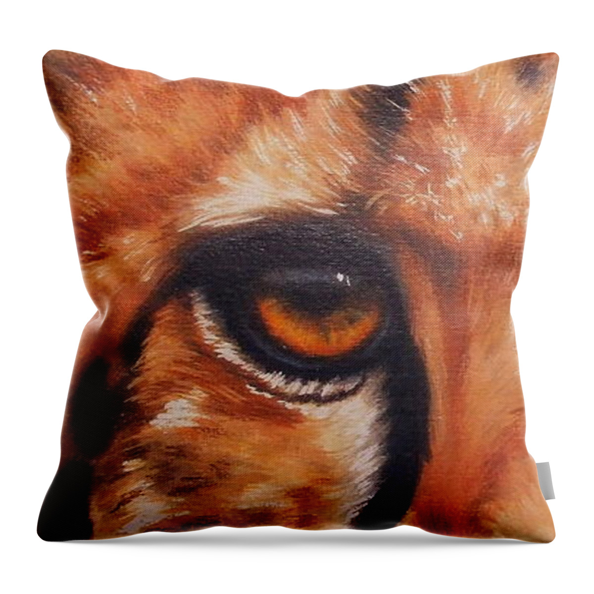 Panthera Throw Pillow featuring the painting Cheetah Gaze by Barbara Keith