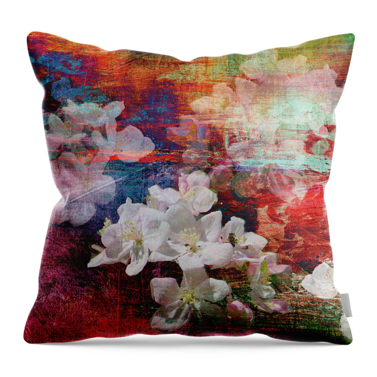 Floral Throw Pillow featuring the digital art Cherry Blossoms by Sandra Selle Rodriguez