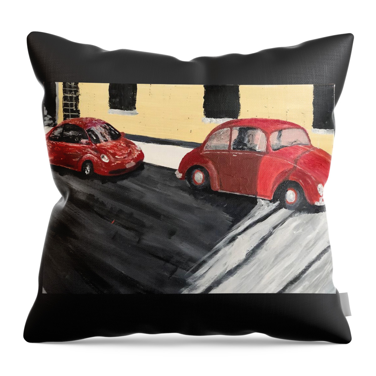 Antique Autos Throw Pillow featuring the painting Cherry Bomb by Bethany Beeler