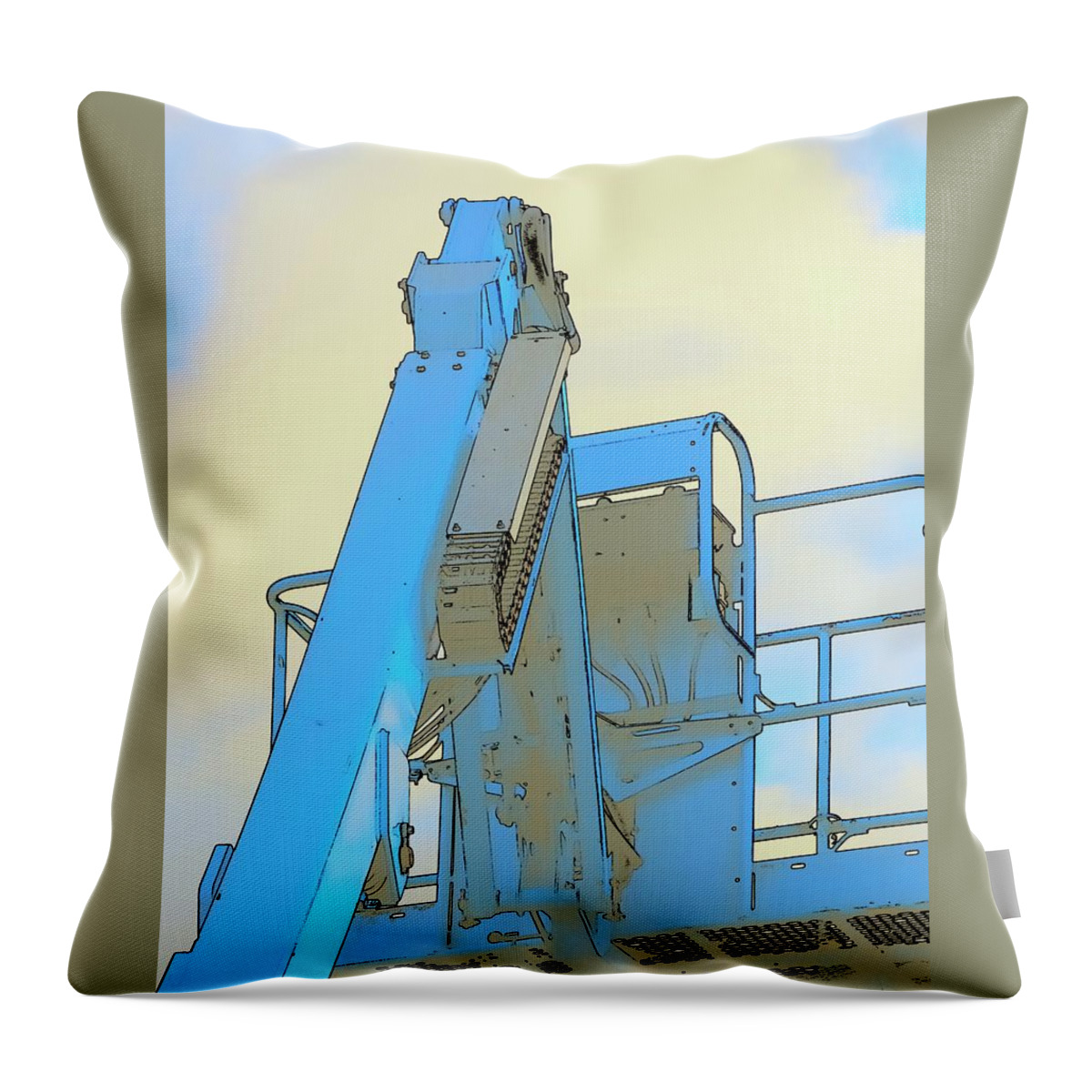 Cherry Throw Pillow featuring the photograph Cherry Picker Detail by Jerry Sodorff
