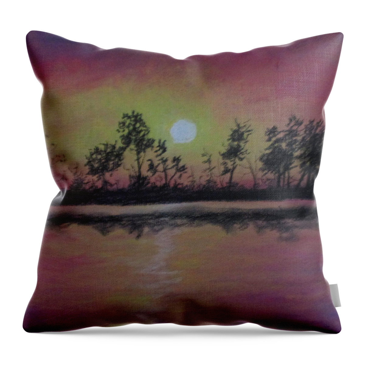 Sunset Painting Throw Pillow featuring the painting Cherry Pitted Sky by Jen Shearer