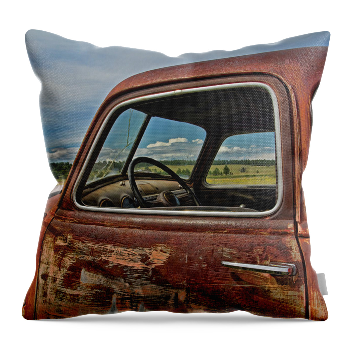 Truck Throw Pillow featuring the photograph Chevy Tanker Cab by Alana Thrower