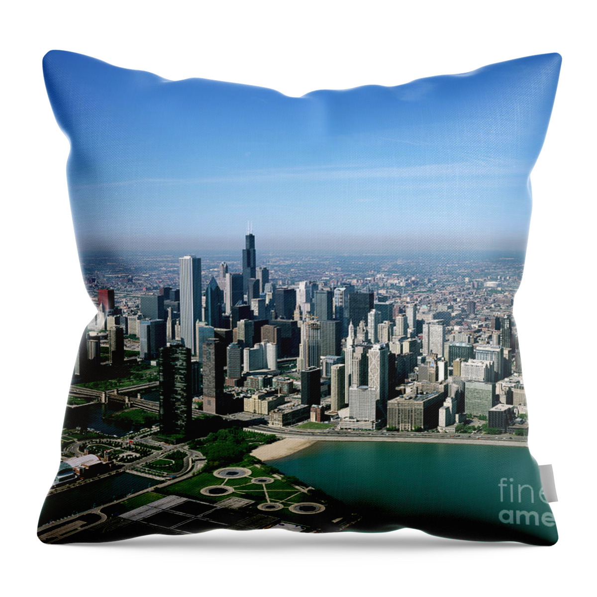 1995 Throw Pillow featuring the photograph CHICAGO, c1995 by Carol Highsmith