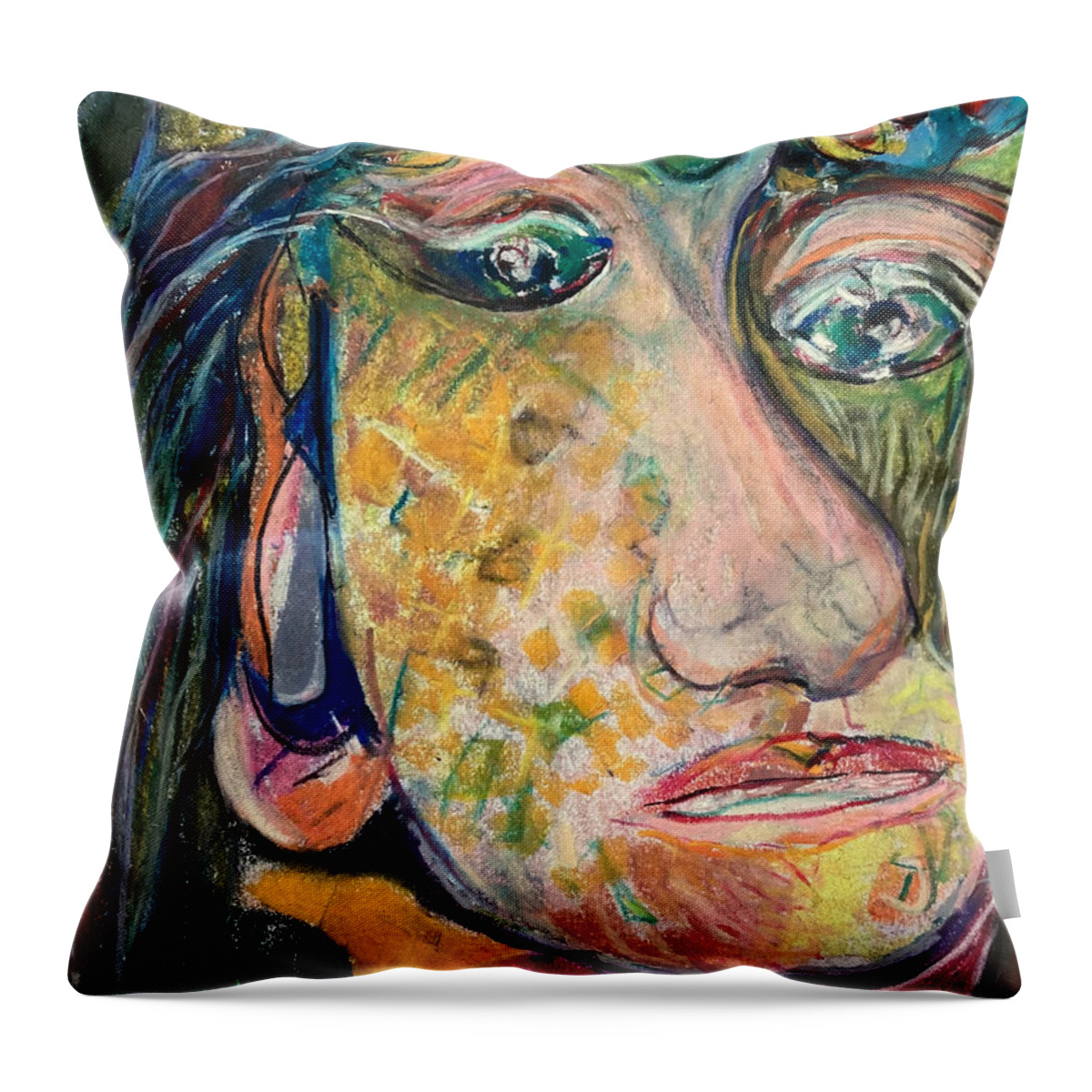 Hawaii Throw Pillow featuring the painting Chief by Oge