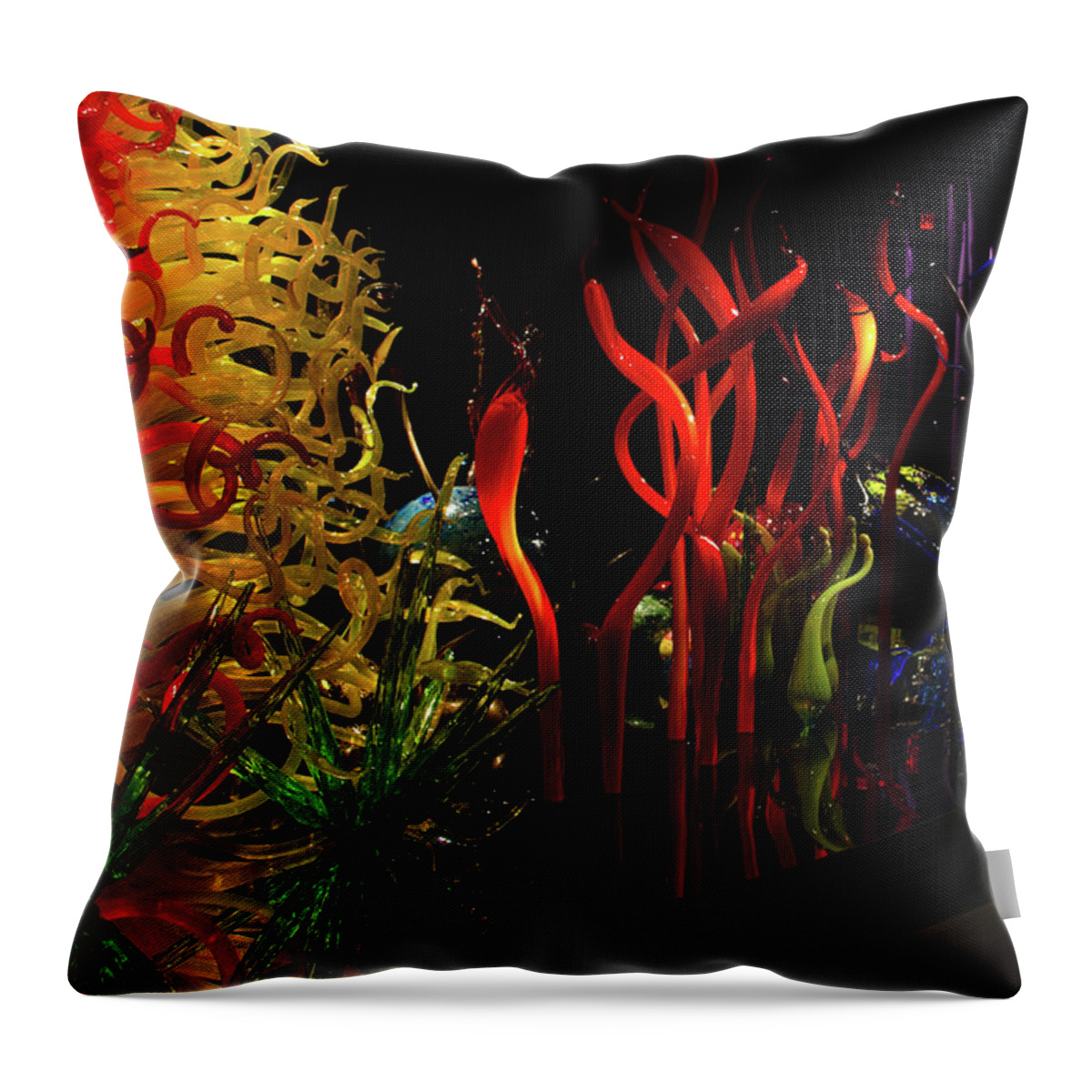 Blownglass Throw Pillow featuring the photograph Chihuly Glass No.2 by Vicky Edgerly