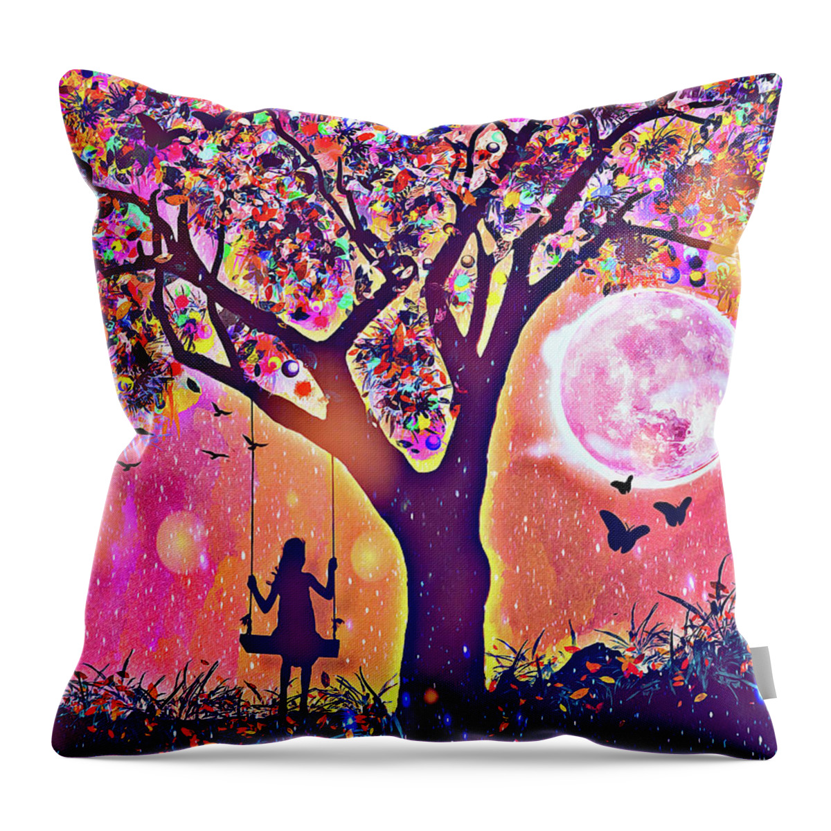 Youth Young Throw Pillow featuring the mixed media Childhood Memories by Laurie's Intuitive