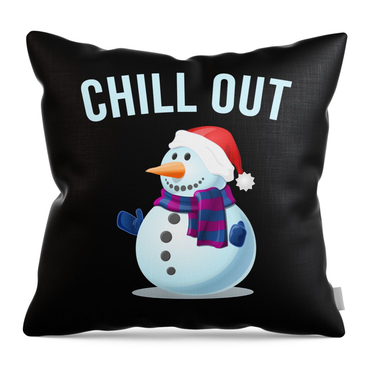 Christmas 2023 Throw Pillow featuring the digital art Chill Out Snowman by Flippin Sweet Gear