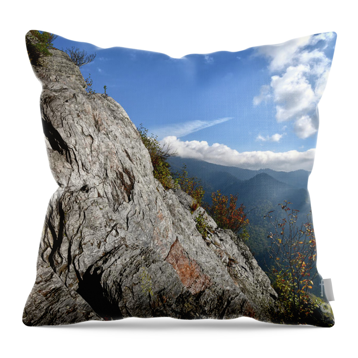 Chimney Tops Throw Pillow featuring the photograph Chimney Tops 14 by Phil Perkins