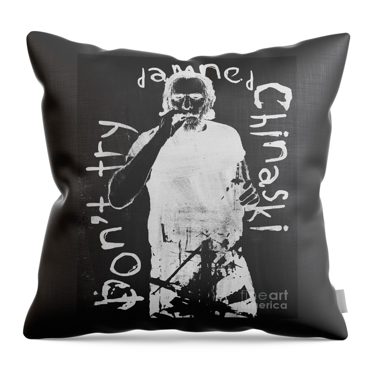 Bukowski Throw Pillow featuring the photograph Chinaski II by David Crauley