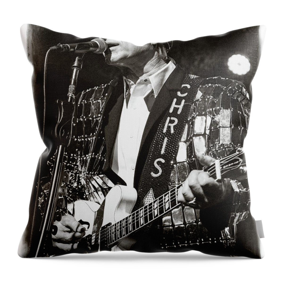 Chris Isaak Throw Pillow featuring the digital art Chris Isaak 3 by Christopher Cutter