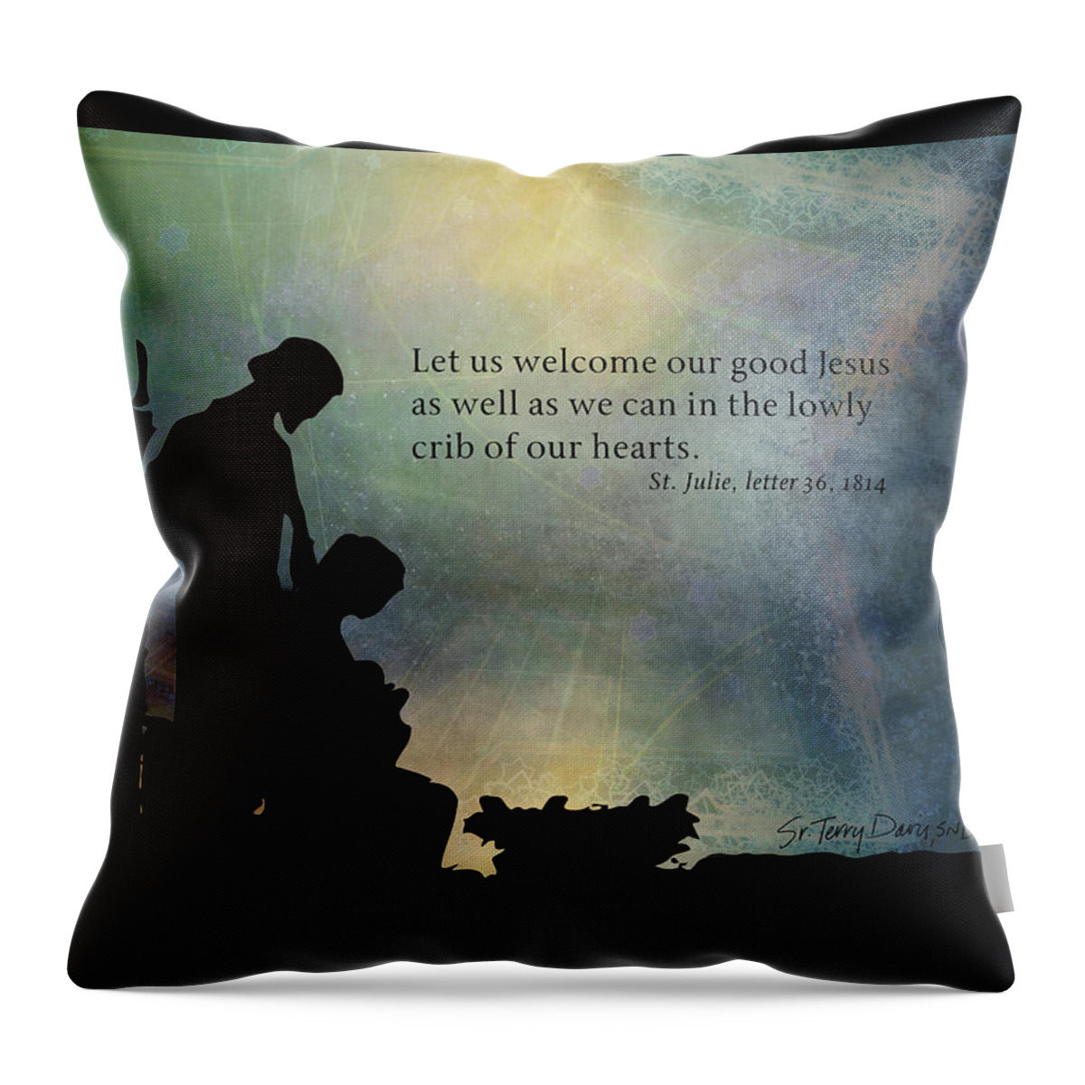 Christ Throw Pillow featuring the digital art Christmas 19D by Terry Davis