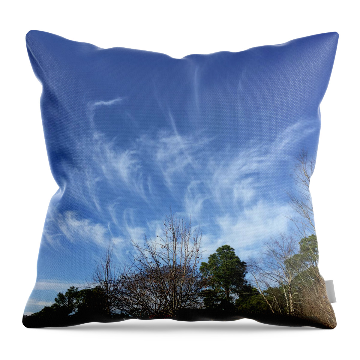 Angels Throw Pillow featuring the photograph Christmas Angel Clouds Arrive by Matthew Seufer