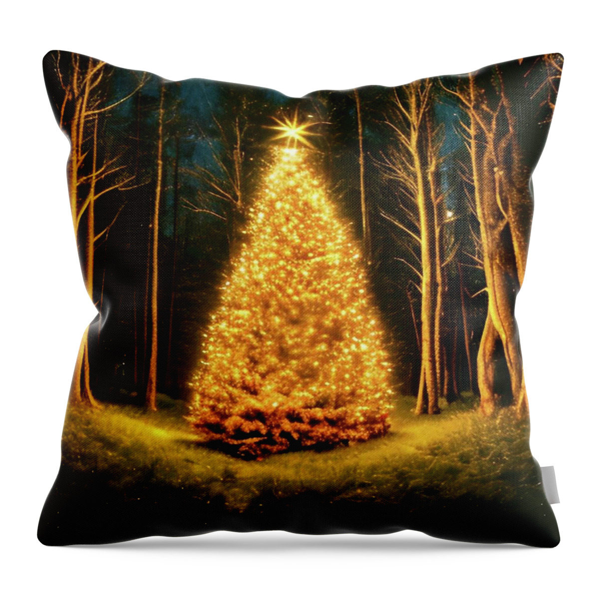 God Throw Pillow featuring the digital art Christmas Card No.18 by Fred Larucci