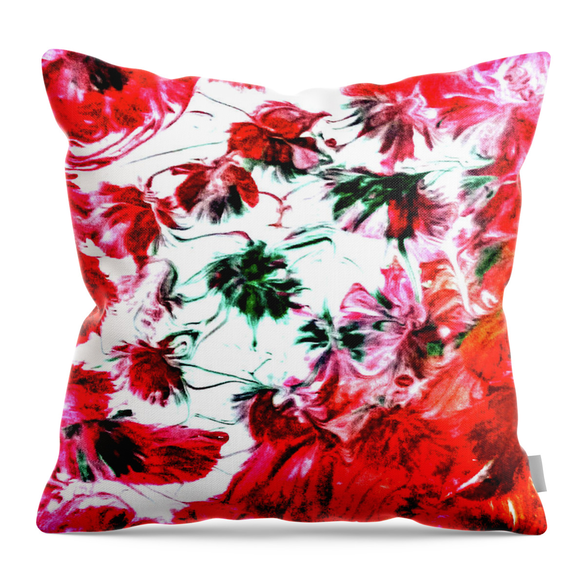 Christmas Throw Pillow featuring the painting Christmas Floral by Anna Adams
