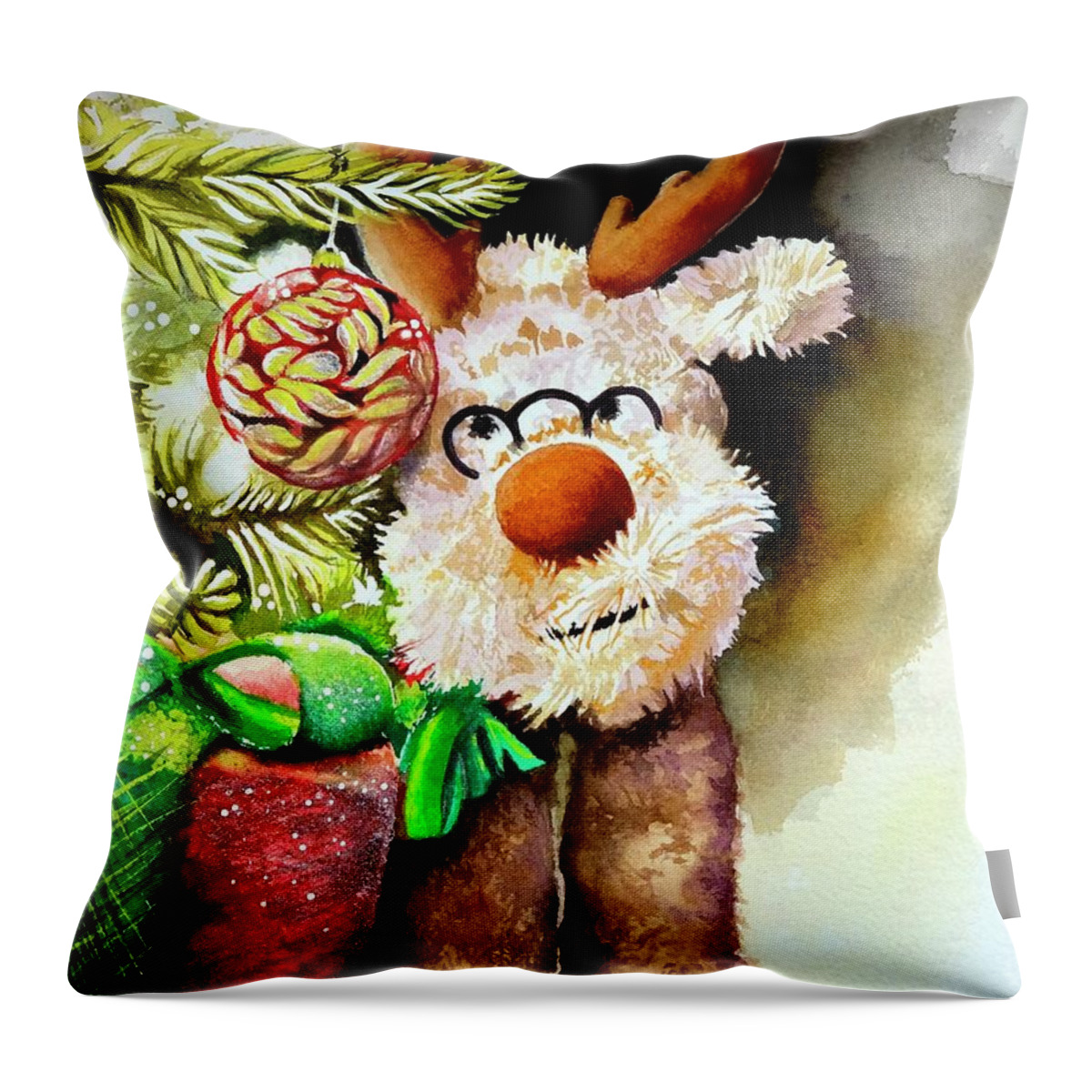 Christmas Throw Pillow featuring the painting Christmas by Jeanette Ferguson