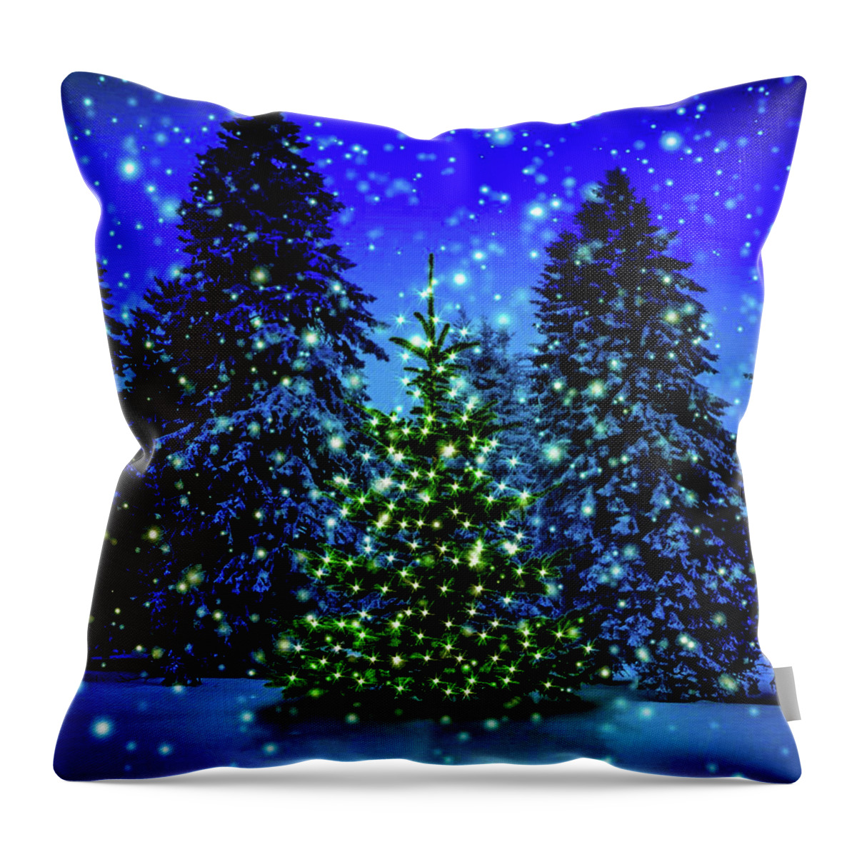 Christmas Magic Throw Pillow featuring the mixed media Christmas Magic by Teresa Trotter