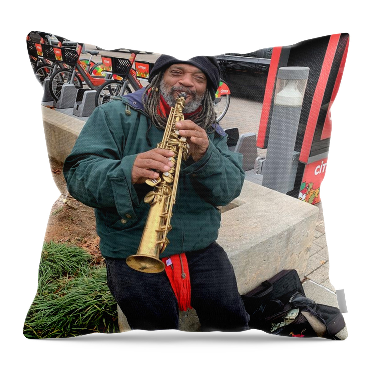 Christmas Throw Pillow featuring the photograph Christmas Music for Tips by Lee Darnell
