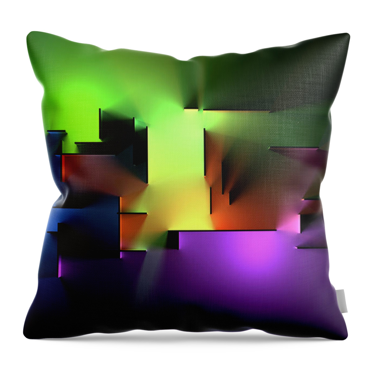 Light Throw Pillow featuring the digital art Chromatic Geometry 8 by Scott Norris