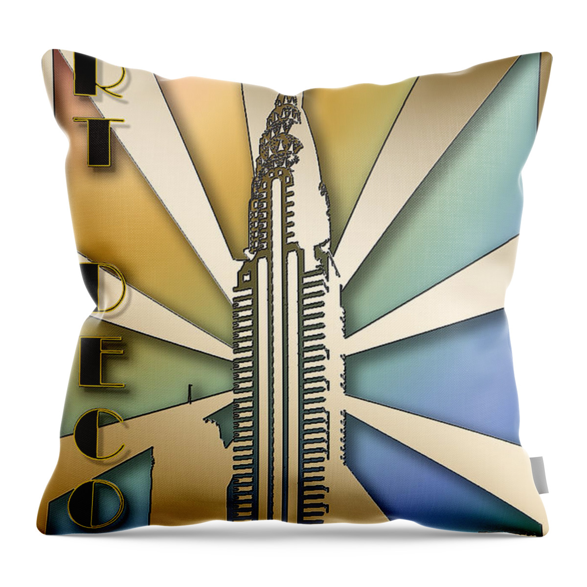 Chrysler Throw Pillow featuring the digital art Chrysler Building by Chuck Staley