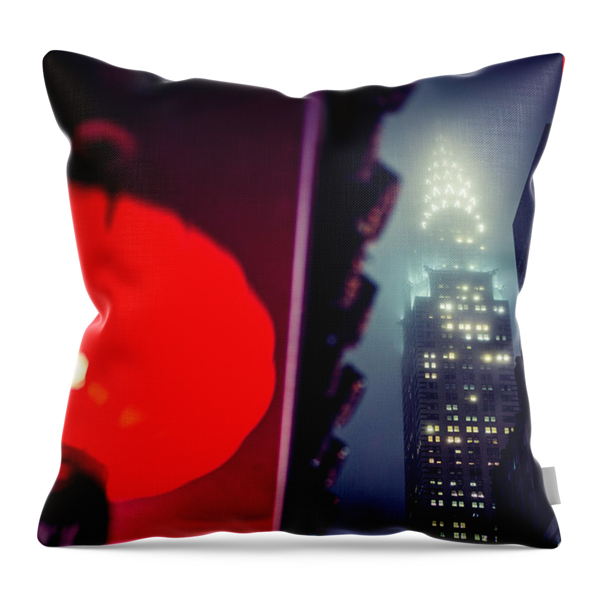 New; York; City; Photography; Fine; Art; Manhattan; Nyc; Cityscape; Travel; Wedding; Photographer; Workshop; Ny; Photographers; Backdrop; Courses; Prints; Chicago Throw Pillow featuring the photograph Chrysler Building in Fog by Randy Lemoine