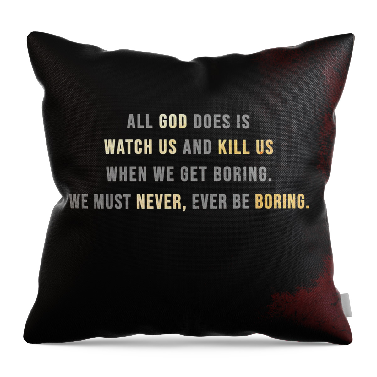 Chuck Palahniuk Throw Pillow featuring the mixed media Chuck Palahniuk, Invisible Monsters - 01 - Typographic Quote Poster by Studio Grafiikka