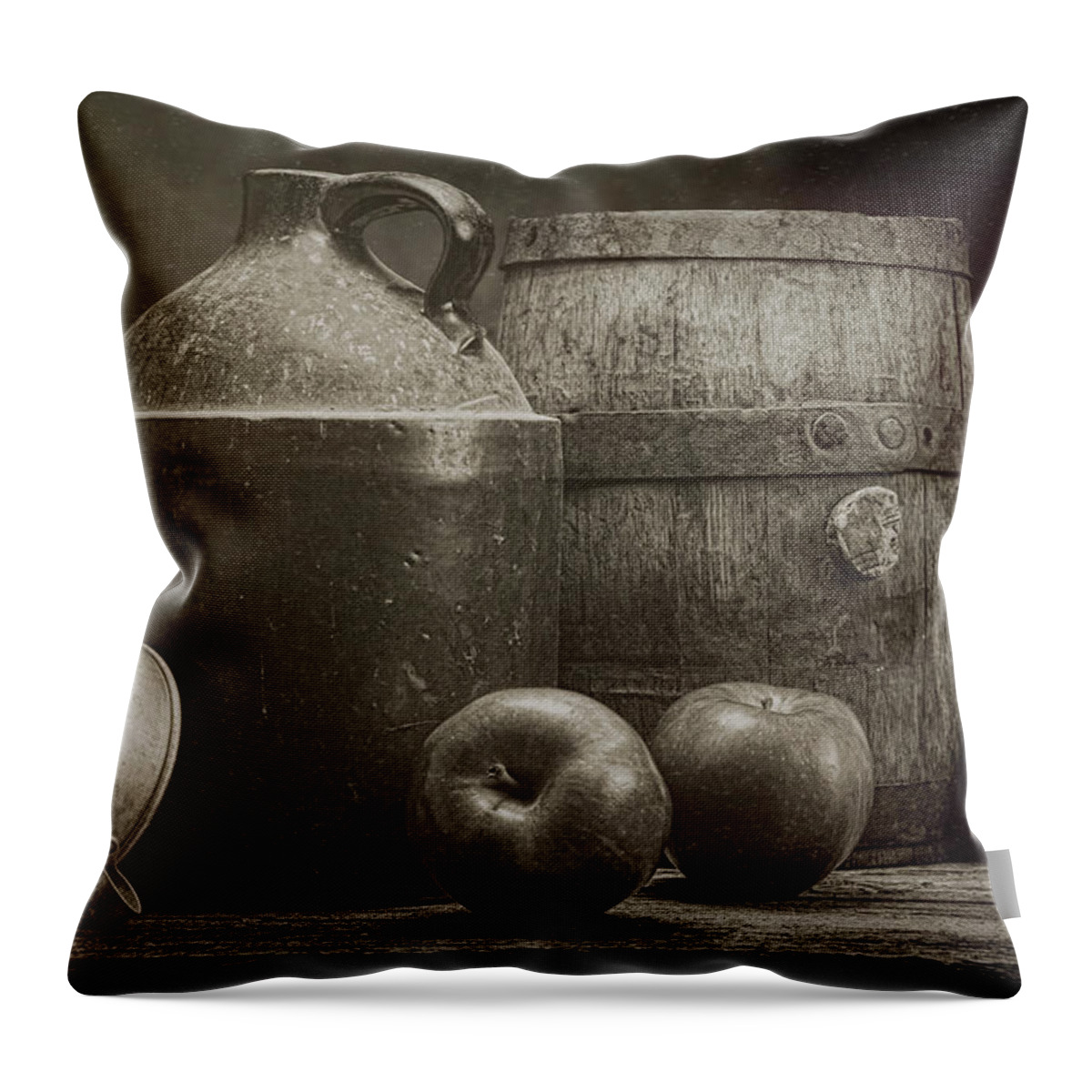Aged Throw Pillow featuring the photograph Cider Apples Still Life by Tom Mc Nemar