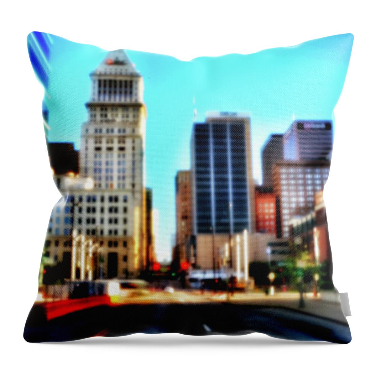  Throw Pillow featuring the photograph Cincinnati Pinhole City by Al Harden
