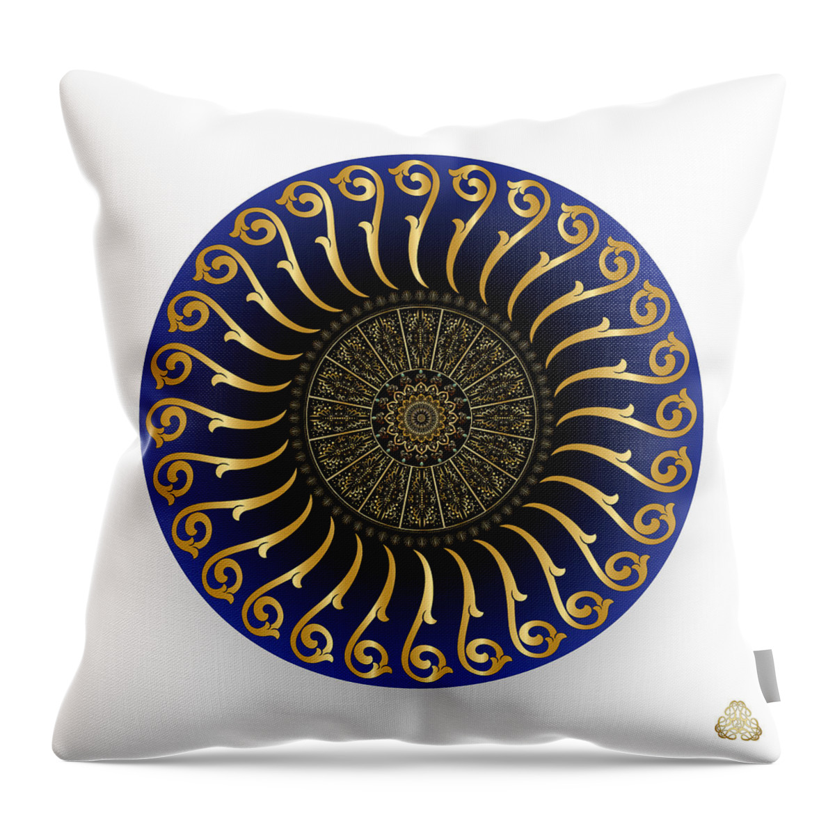 Abstract Graphic Mandala Throw Pillow featuring the digital art Circumplexical No 4130 by Alan Bennington