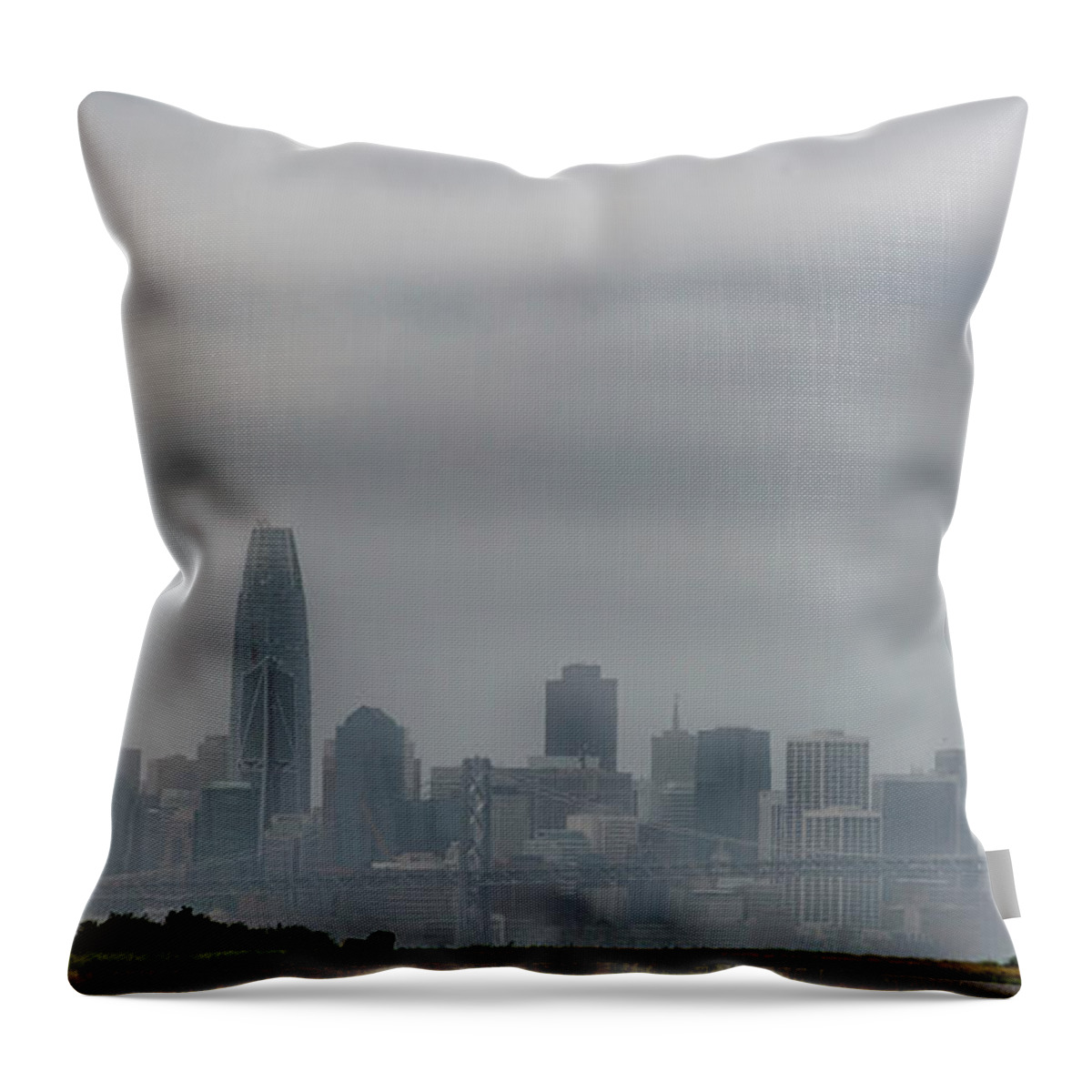 San Francisco Throw Pillow featuring the photograph City in the Clouds by Erin Marie Davis