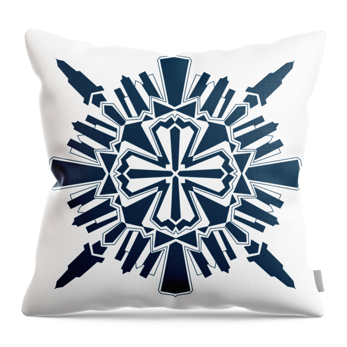 City Throw Pillow featuring the digital art City Intersection by Angie Tirado