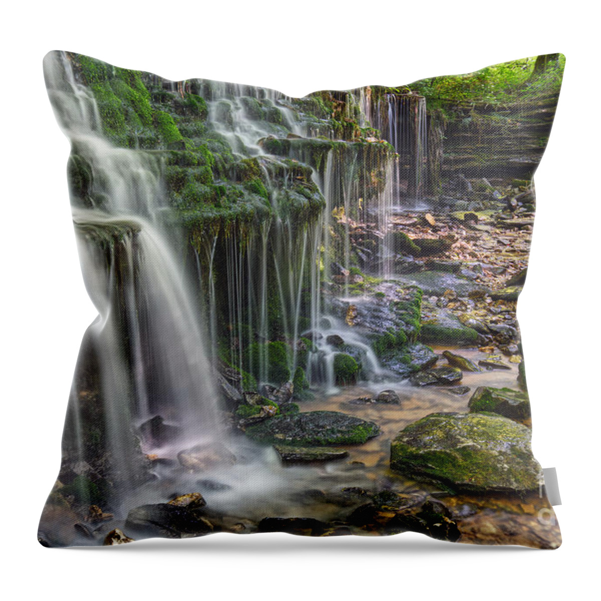 Waterfalls Throw Pillow featuring the photograph City Lake Falls 8 by Phil Perkins