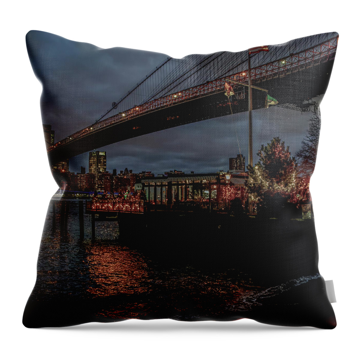 New York City Throw Pillow featuring the photograph City Lights by Regina Muscarella