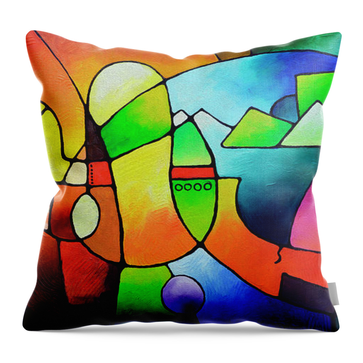 Geometric Painting Throw Pillow featuring the painting Clarity of Focus by Sally Trace