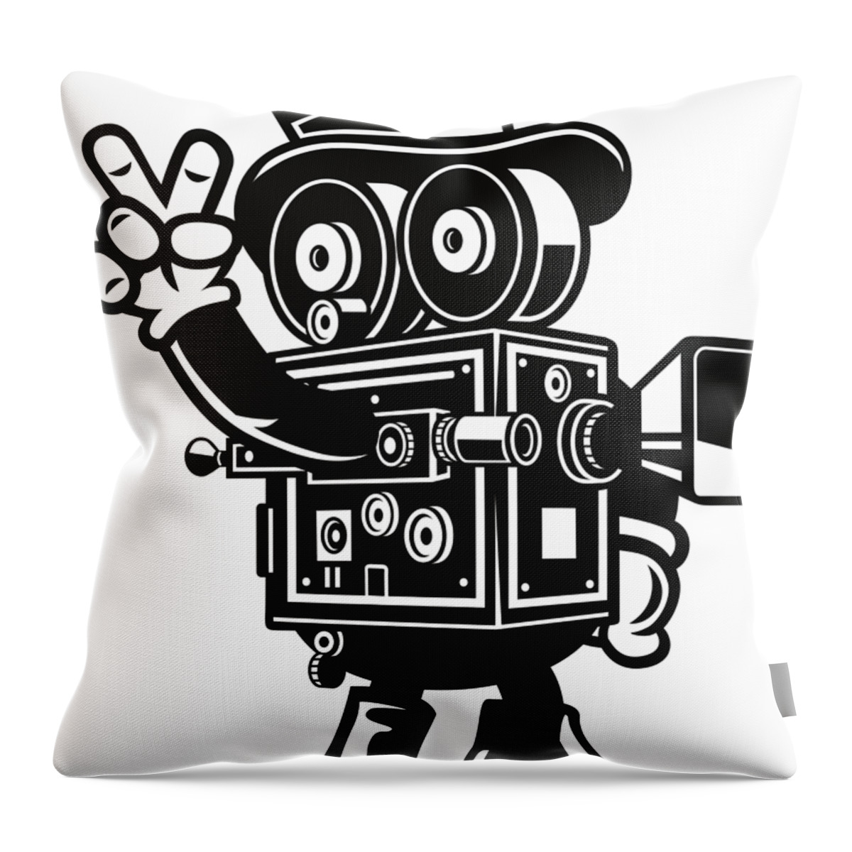 Camera Throw Pillow featuring the digital art Classic Camera man by Long Shot