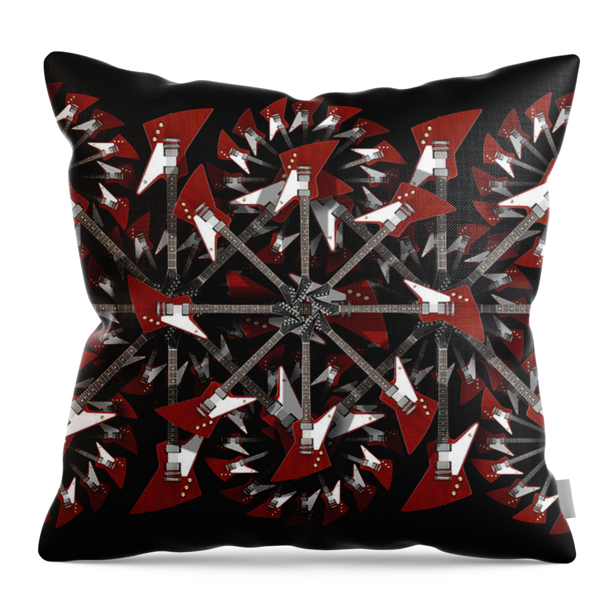 Abstract Guitars Throw Pillow featuring the photograph Classic Guitars Abstract 23 by Mike McGlothlen