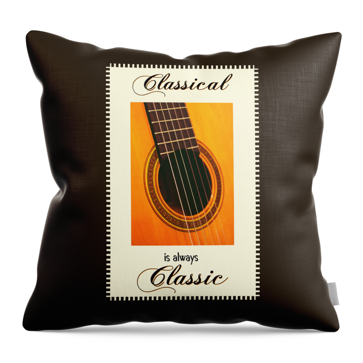 Guitar Throw Pillow featuring the digital art Classical Guitar by Judy Kennedy