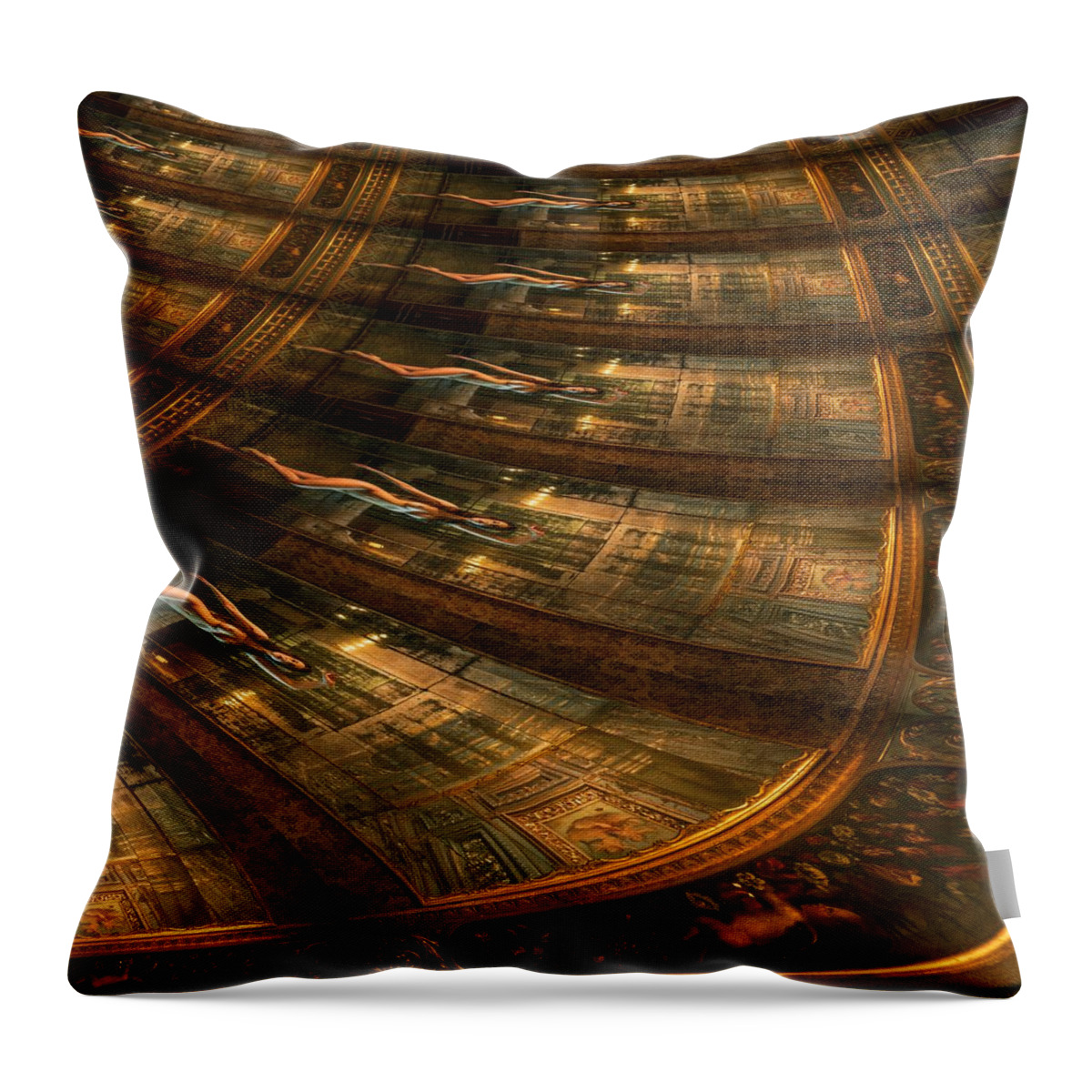 Naked Throw Pillow featuring the digital art Clio's Road To Knowledge by Stephane Poirier